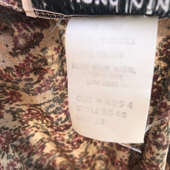 Vintage 70’s Midi Flowy Dress Prairie Cottagecore S. Howard Hirsh Boho Garden 10 - Picture 11 of 12